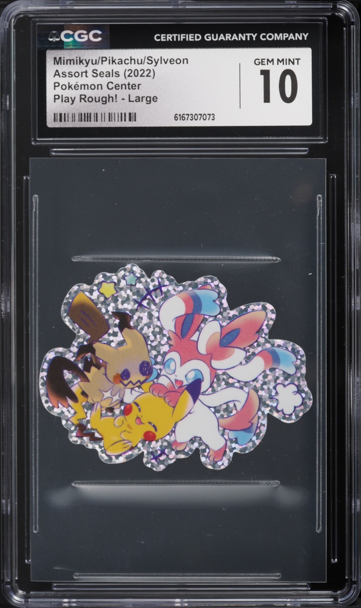 2022 Pokemon Center Assort Seals Play Rough Large Mimikyu Pikachu Sylveon CGC 10 GEM MINT