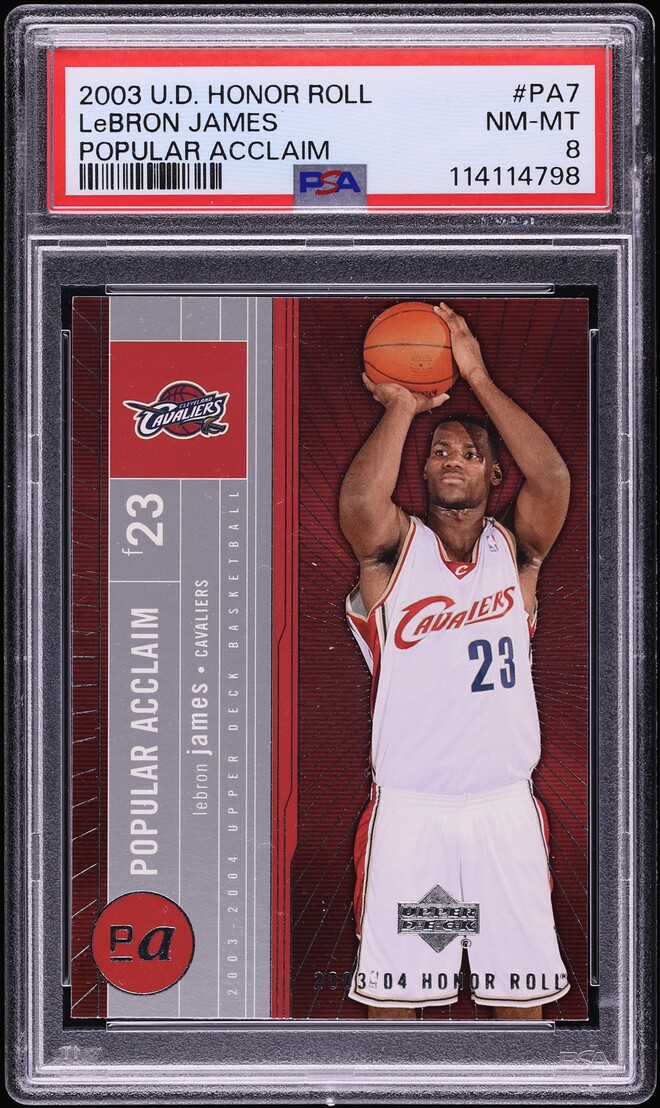 2003 Upper Deck Honor Roll Popular Acclaim LeBron James ROOKIE #PA7 PSA 8 NM-MT