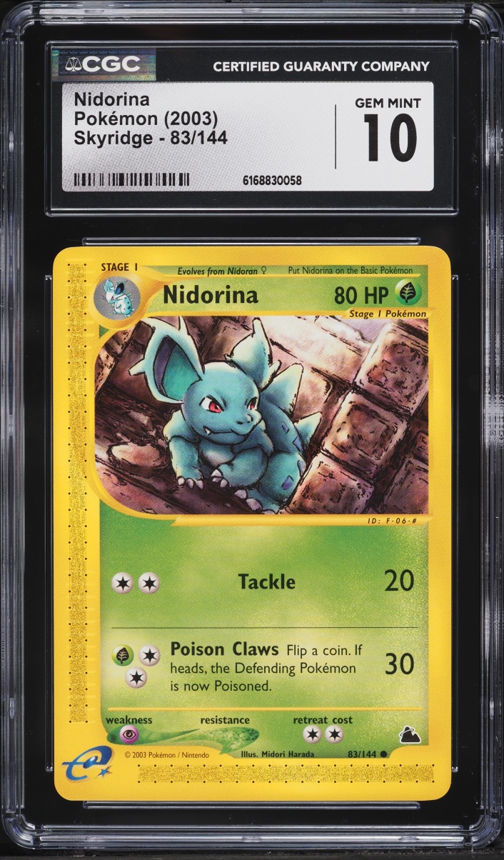 2003 Pokemon Skyridge Nidorina #83 CGC 10 GEM MINT