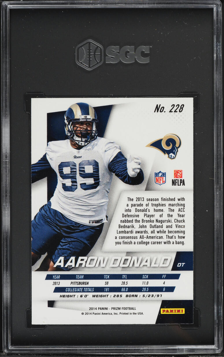 2014 Panini Prizm Aaron Donald ROOKIE #228 SGC 9.5 MINT+