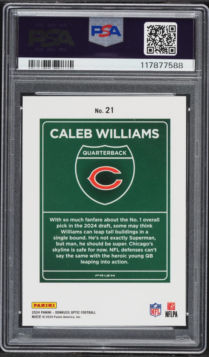 2024 Donruss Optic Downtown Caleb Williams ROOKIE #21 PSA 10 GEM MINT