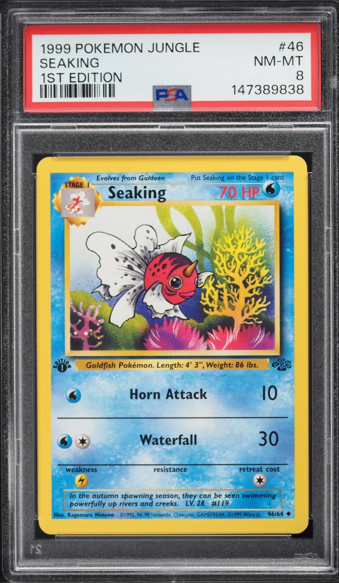 1999 Pokemon Jungle 1st Edition Seaking #46 PSA 8 NM-MT