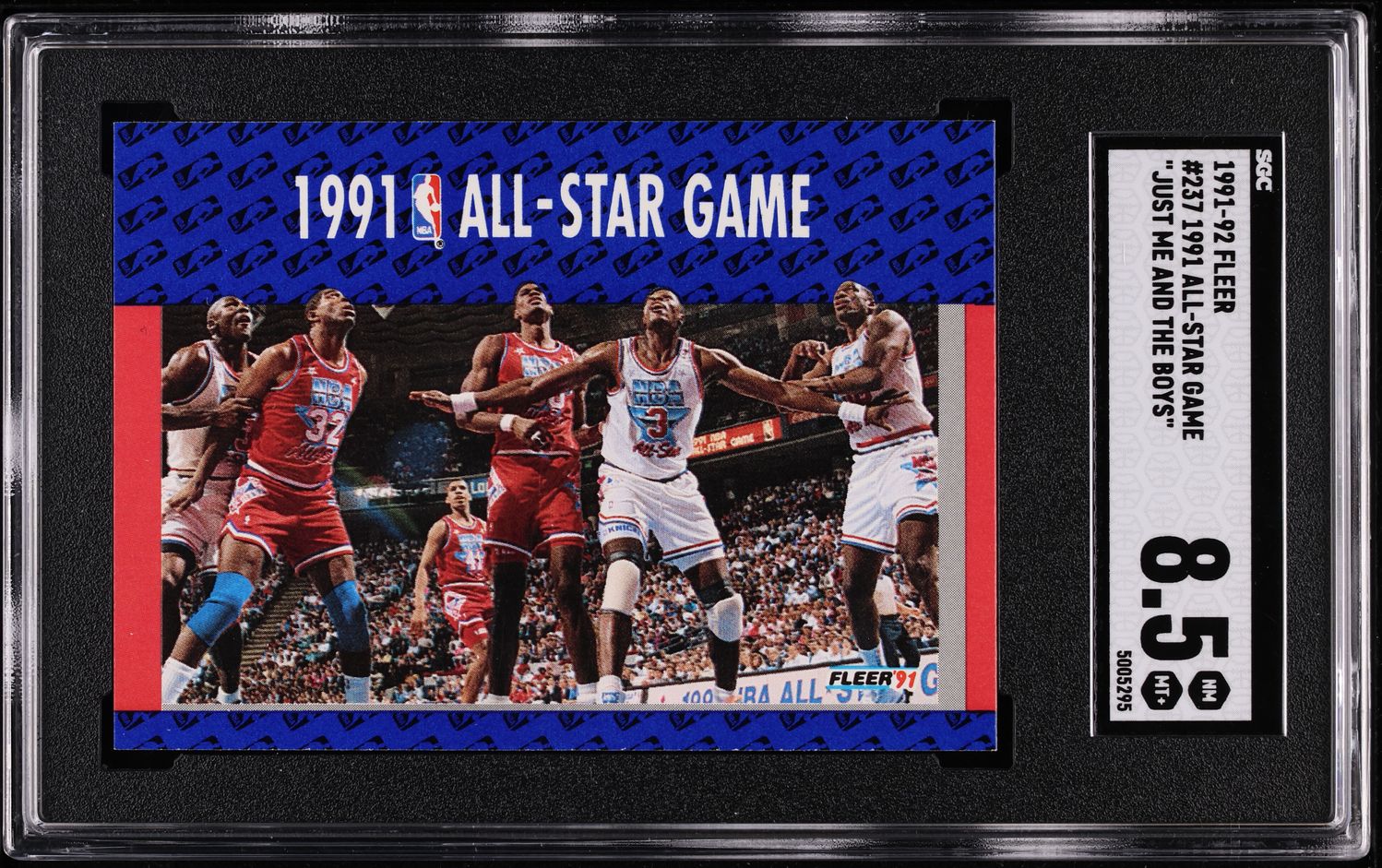 1991 Fleer Basketball Michael Jordan & Magic Johnson ALL-STAR GAME #237 SGC 8.5