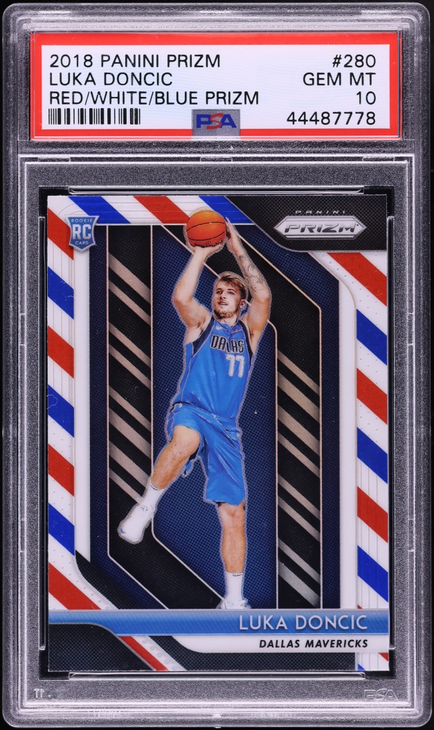 2018 Panini Prizm Red White Blue Luka Doncic ROOKIE #280 PSA 10 GEM MINT