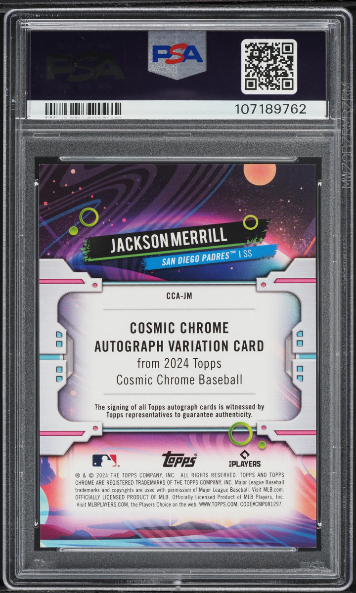 2024 Topps Chrome Cosmic Jackson Merrill ROOKIE AUTO #CCA-JM PSA 10 GEM MINT