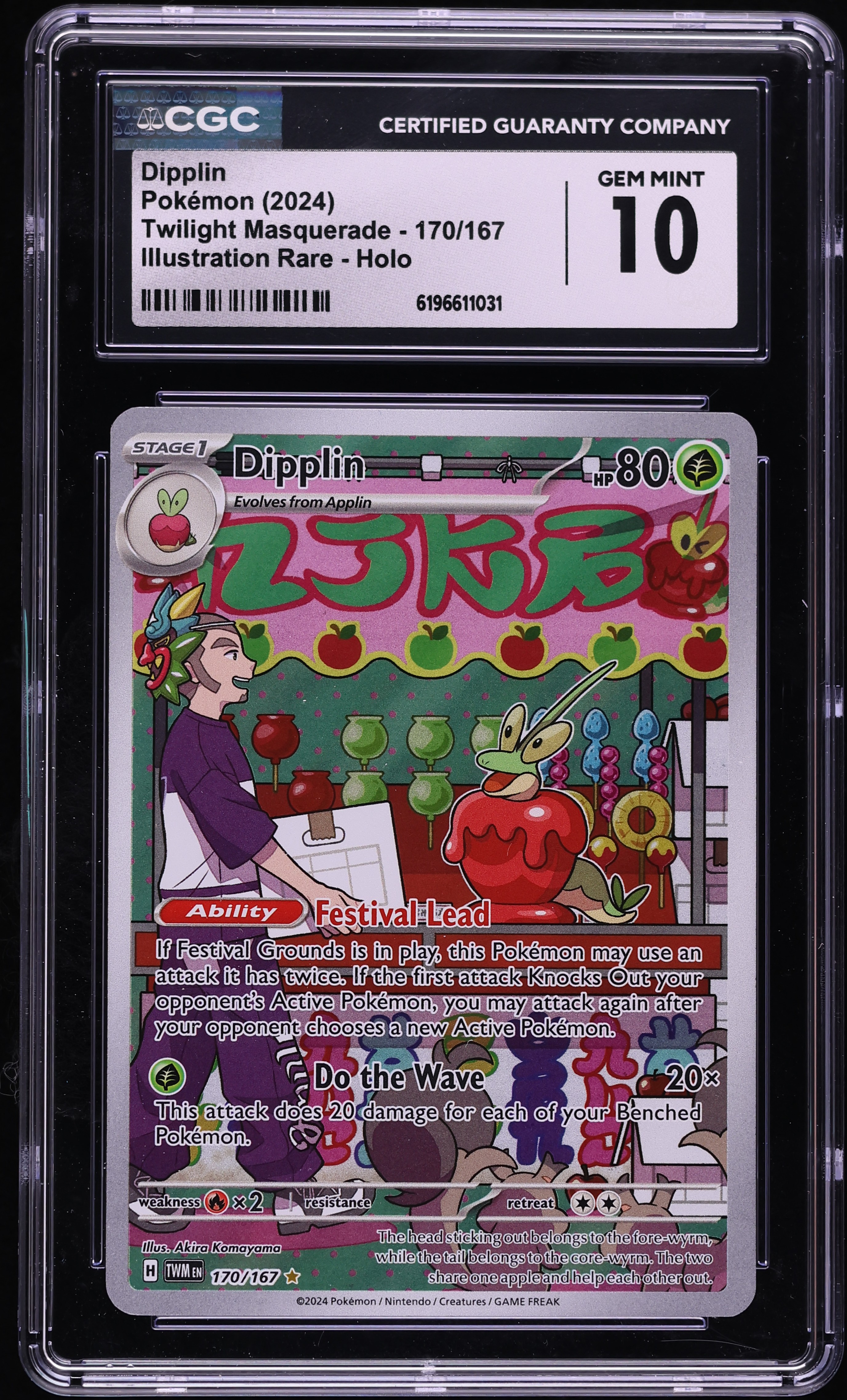 2024 Pokemon Scarlet & Violet Twilight Masquerade IR Dipplin #170 CGC 10 GEM MINT
