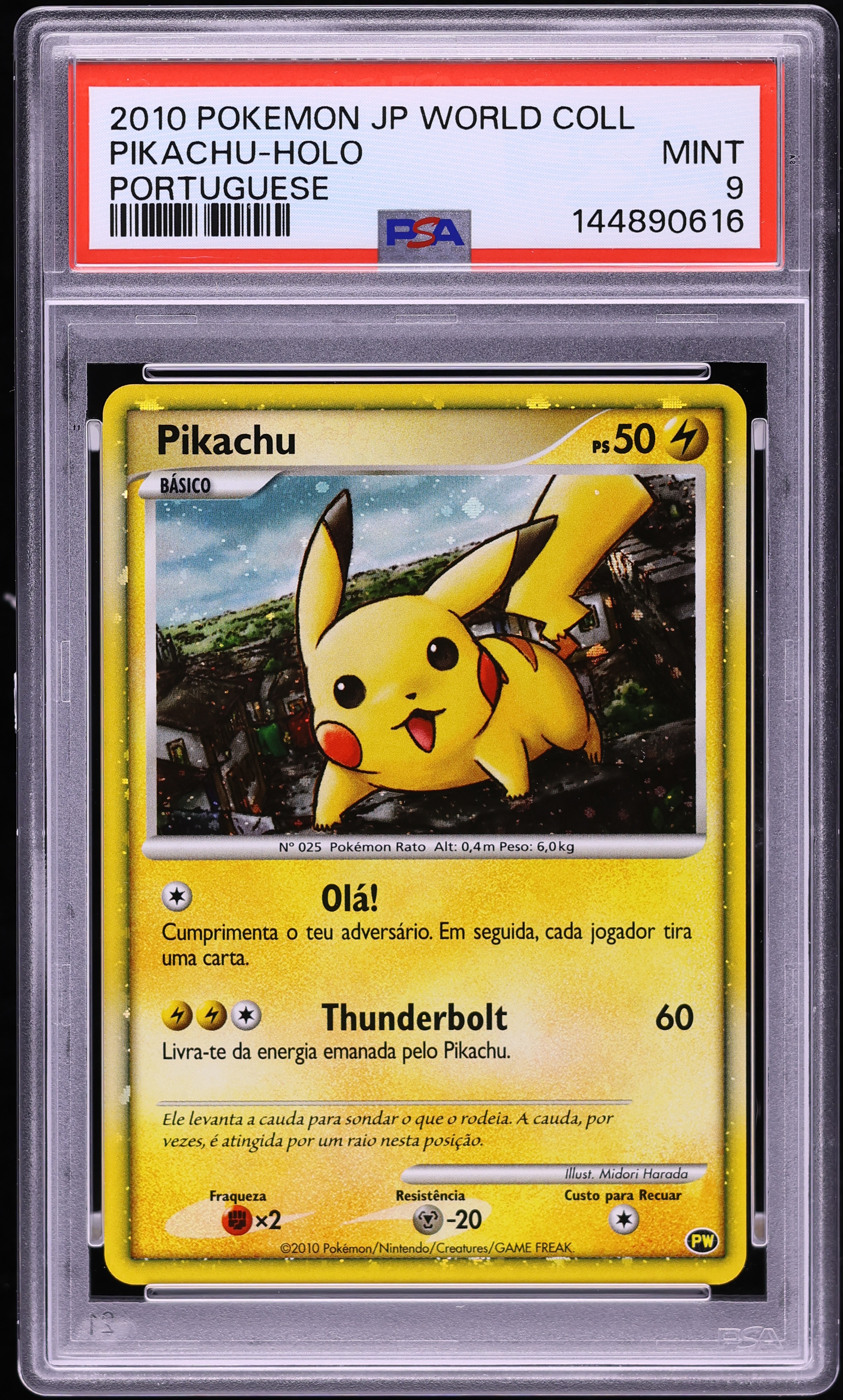 2010 Pokemon Portuguese World Collection Holo Pikachu PSA 9 MINT