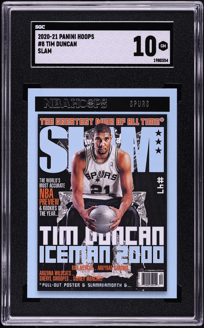 2020 Hoops Slam Tim Duncan #8 SGC 10 GEM MINT