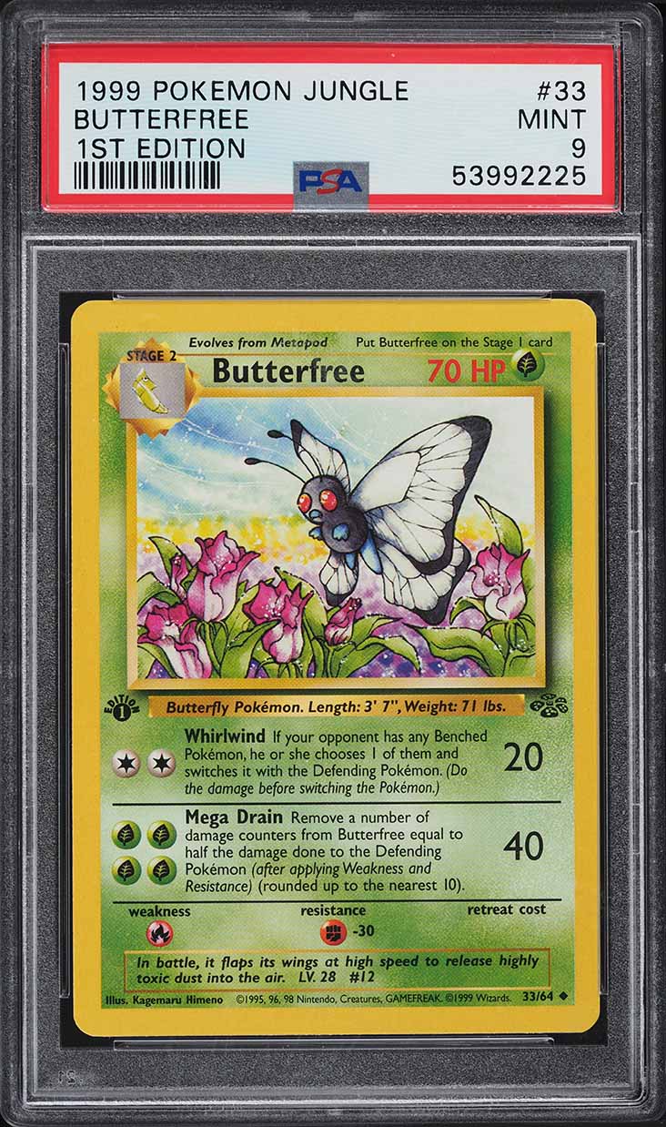 1999 Pokemon Jungle 1st Edition Butterfree #33 PSA 9 MINT