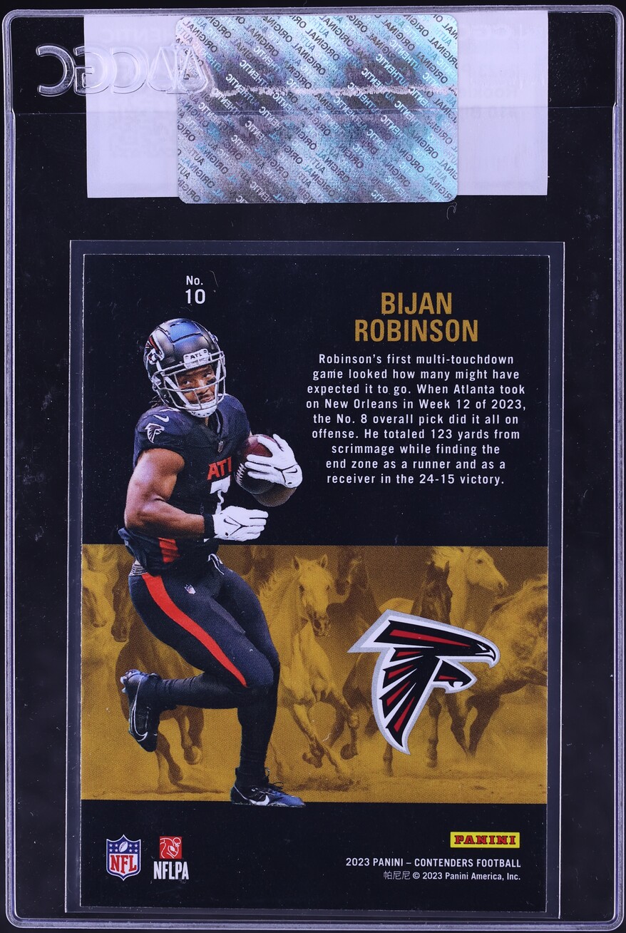 2023 Panini Contenders Stallions Bijan Robinson ROOKIE #10 CGC AUTH