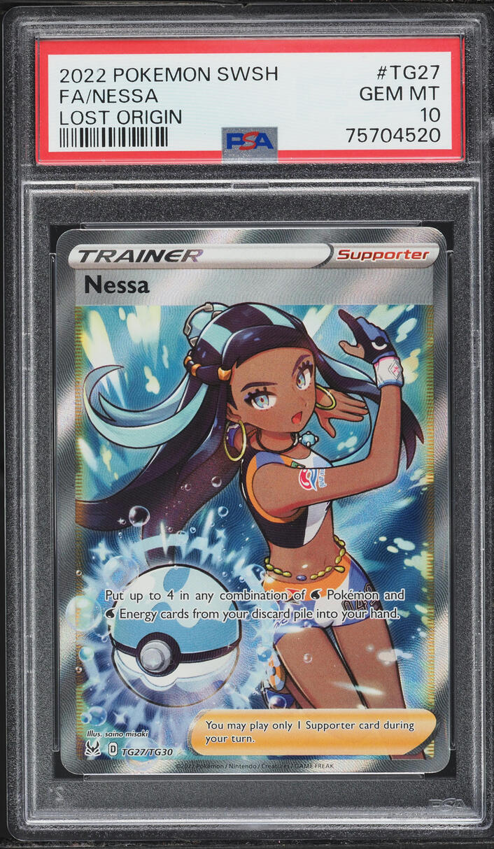 2022 Pokemon Sword & Shield Lost Origin Full Art Nessa #TG27 PSA 10 GEM MINT