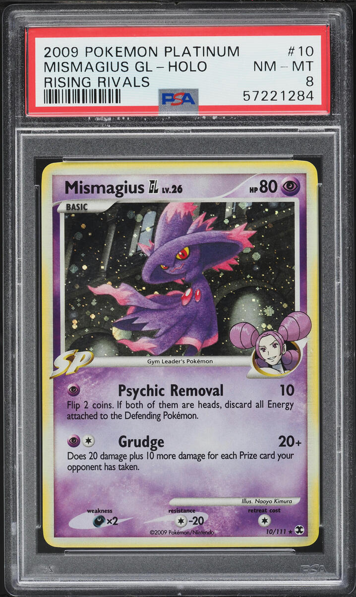 2009 Pokemon Platinum Rising Rivals Holo Mismagius GL #10 PSA 8 NM-MT