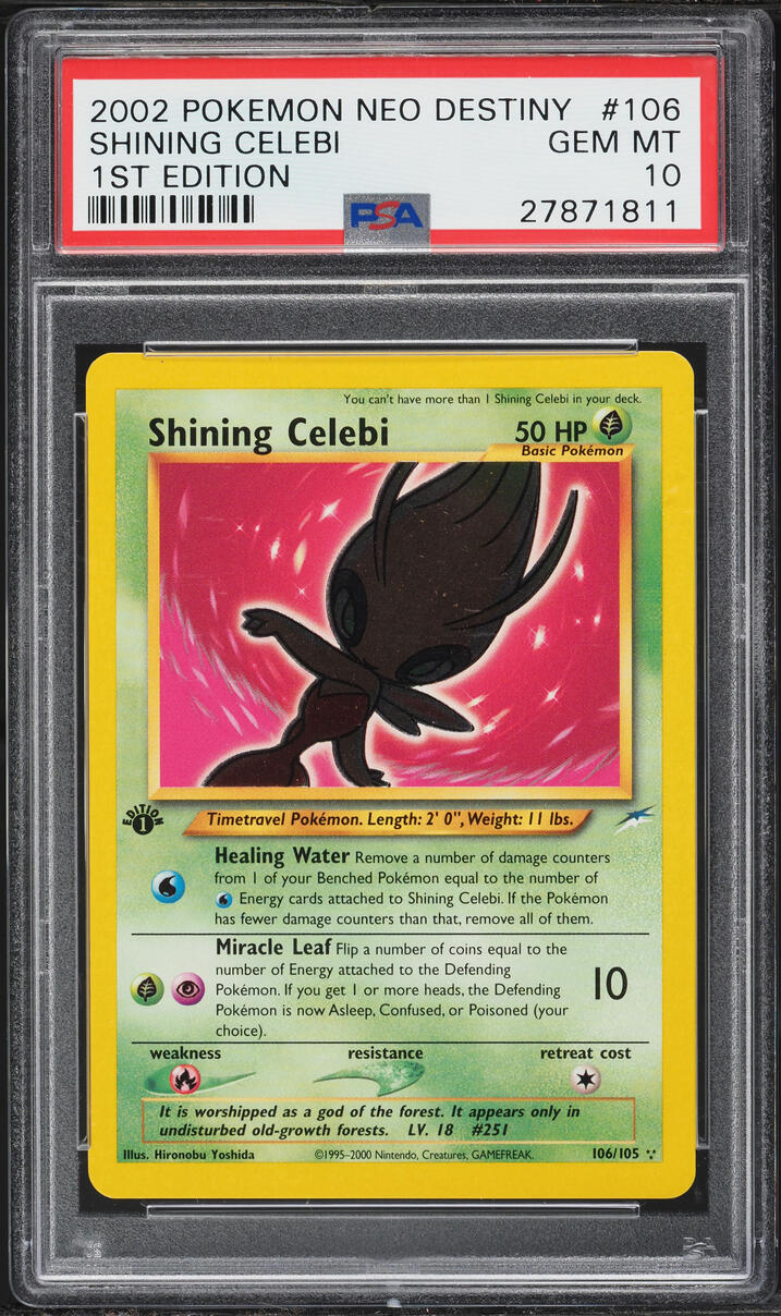 2002 Pokemon Neo Destiny 1st Edition Shining Celebi #106 PSA 10 GEM MINT