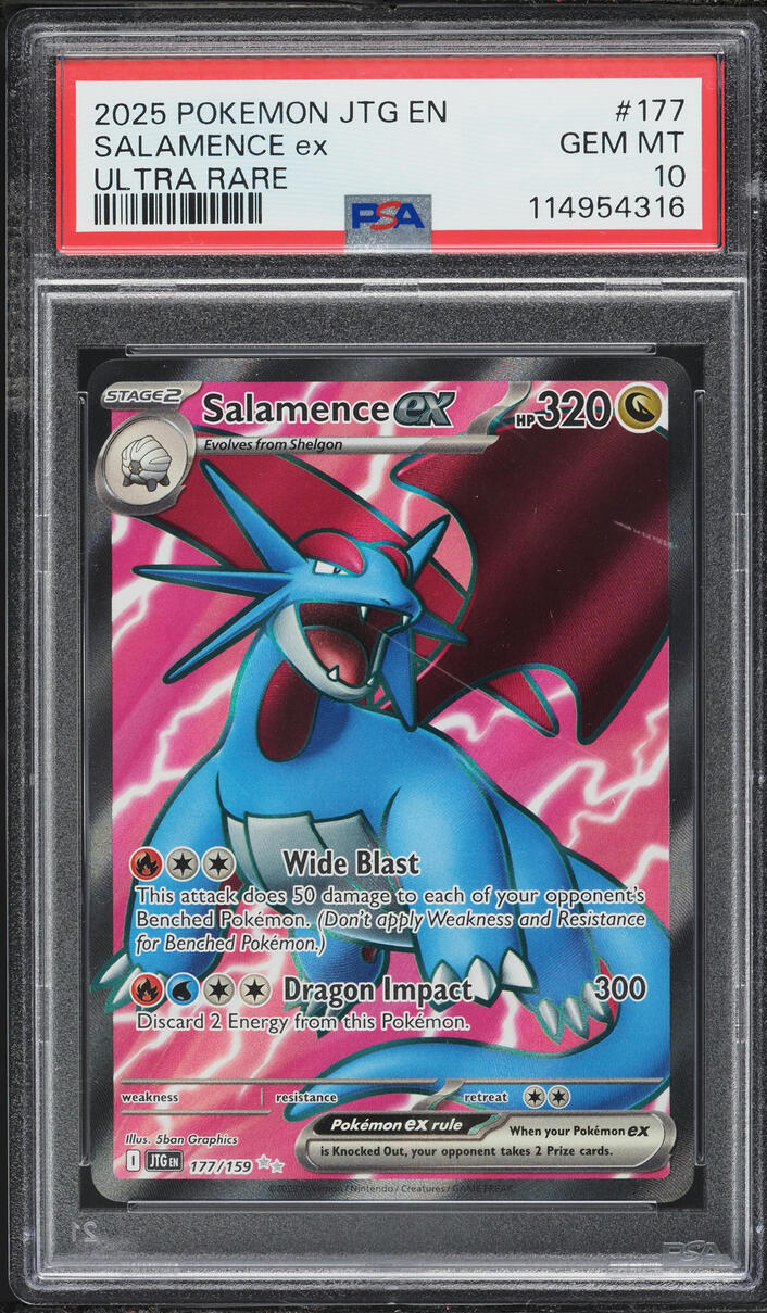 2025 Pokemon Scarlet & Violet Journey Together Full Art Salamence ex #177 PSA 10 GEM MINT