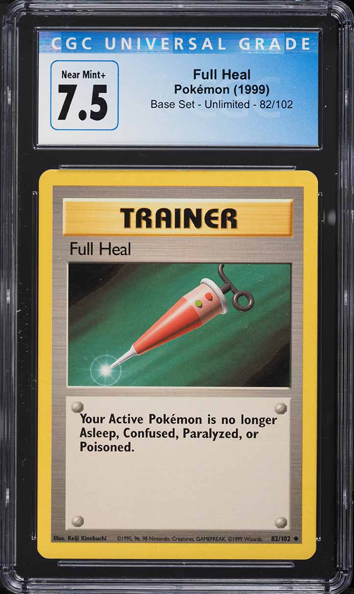 1999 Pokemon Base Set Full Heal #82 CGC 7.5 NRMT+