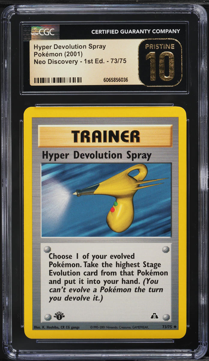 2001 Pokemon Neo Discovery 1st Ed Hyper Devolution Spray #73 CGC 10 PRISTINE