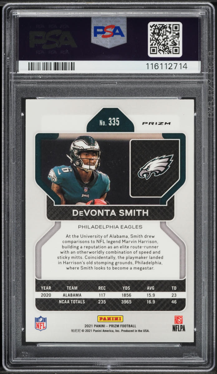 2021 Panini Prizm Silver DeVonta Smith ROOKIE #335 PSA 10 GEM MINT