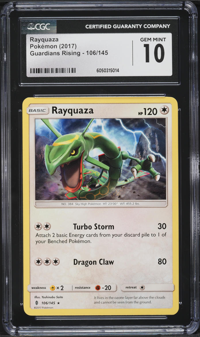 2017 Pokemon Sun & Moon Guardians Rising Rayquaza #106 CGC 10 GEM MINT