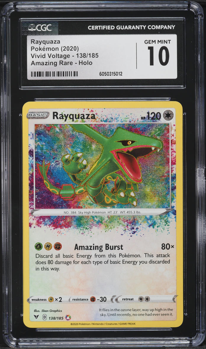 2020 Pokemon SWSH Vivid Voltage Amazing Rare Rayquaza #138 CGC 10 GEM MINT