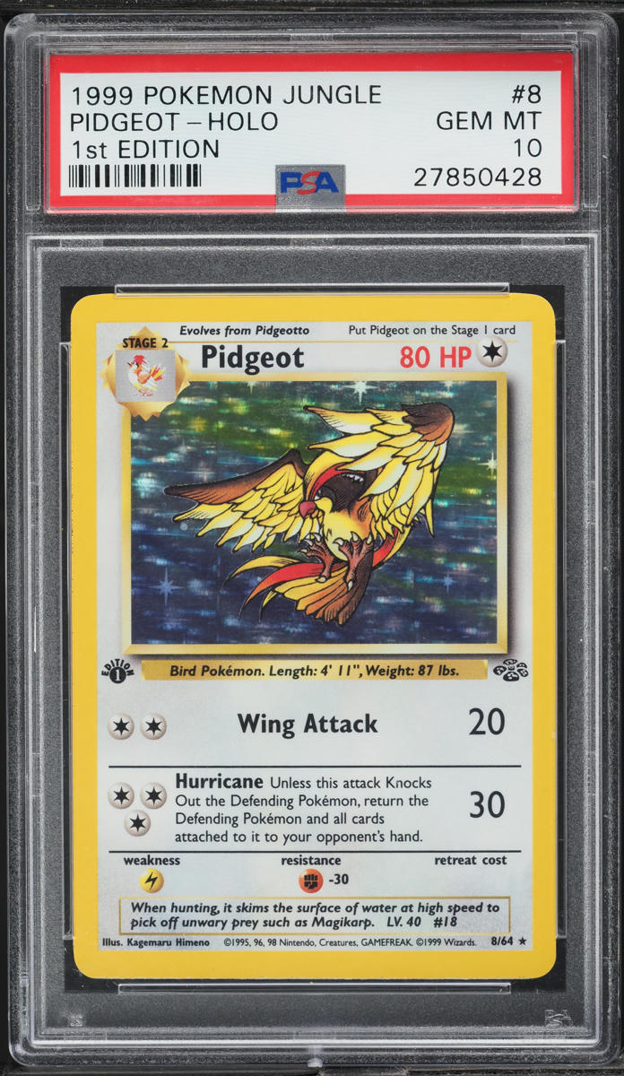 1999 Pokemon Jungle 1st Edition Holo Pidgeot #8 PSA 10 GEM MINT