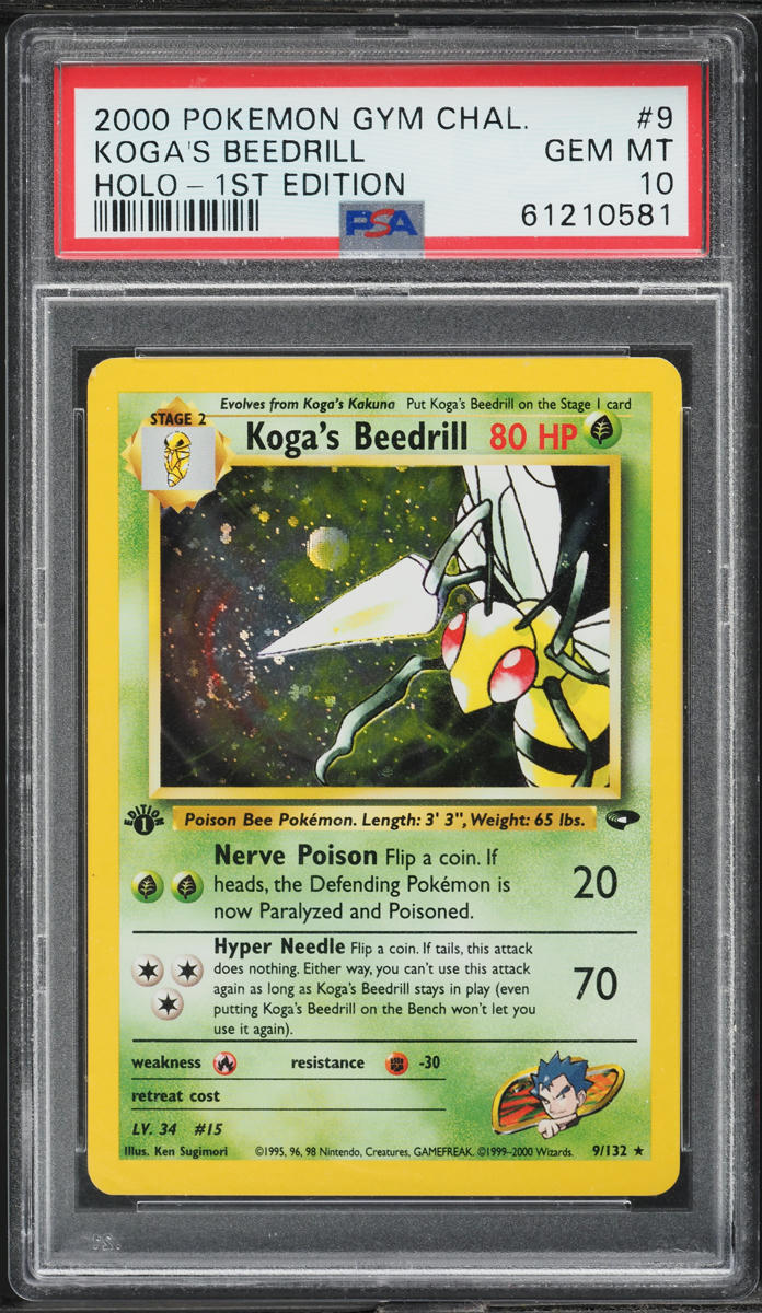 2000 Pokemon Gym Challenge 1st Edition Holo Koga's Beedrill #9 PSA 10 GEM MINT