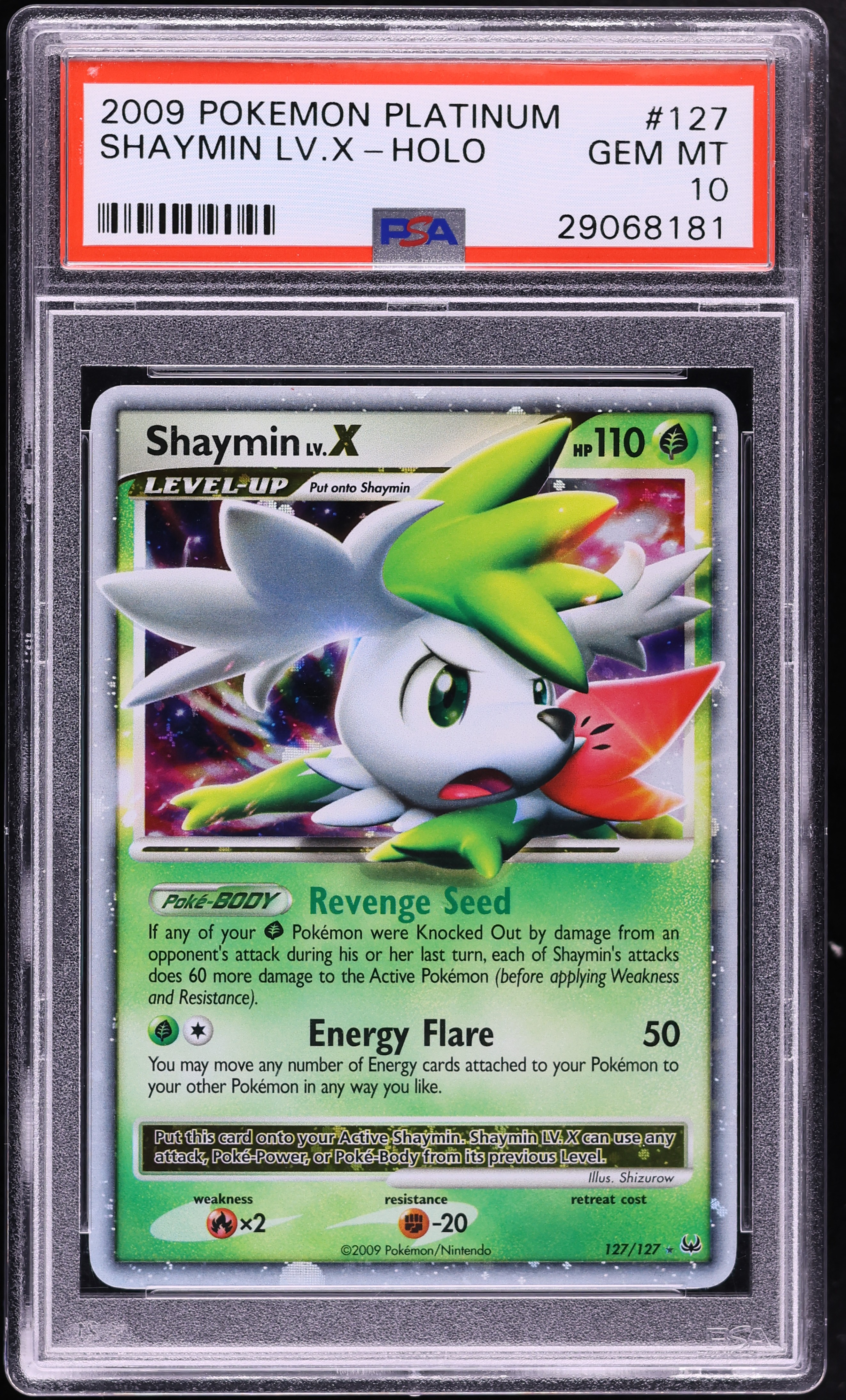 2009 Pokemon Platinum Holo Shaymin LV.X #127 PSA 10 GEM MINT