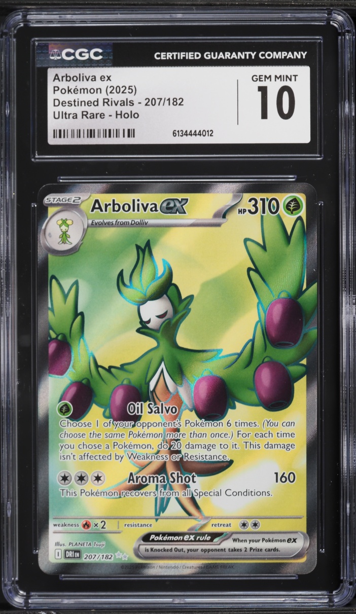 2025 Pokemon Scarlet & Violet Destined Rivals Full Art Arboliva ex #207 CGC 10 GEM MINT
