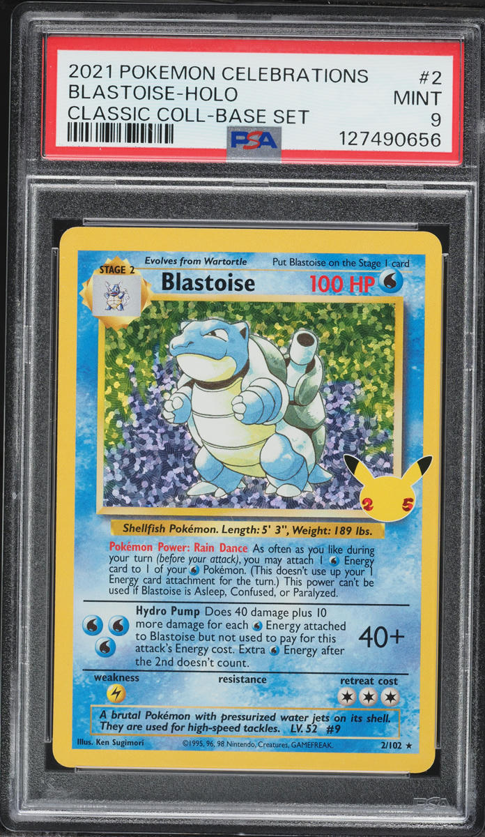 2021 Pokemon Sword & Shield Celebrations Classic Collection Holo Blastoise #2 PSA 9 MINT
