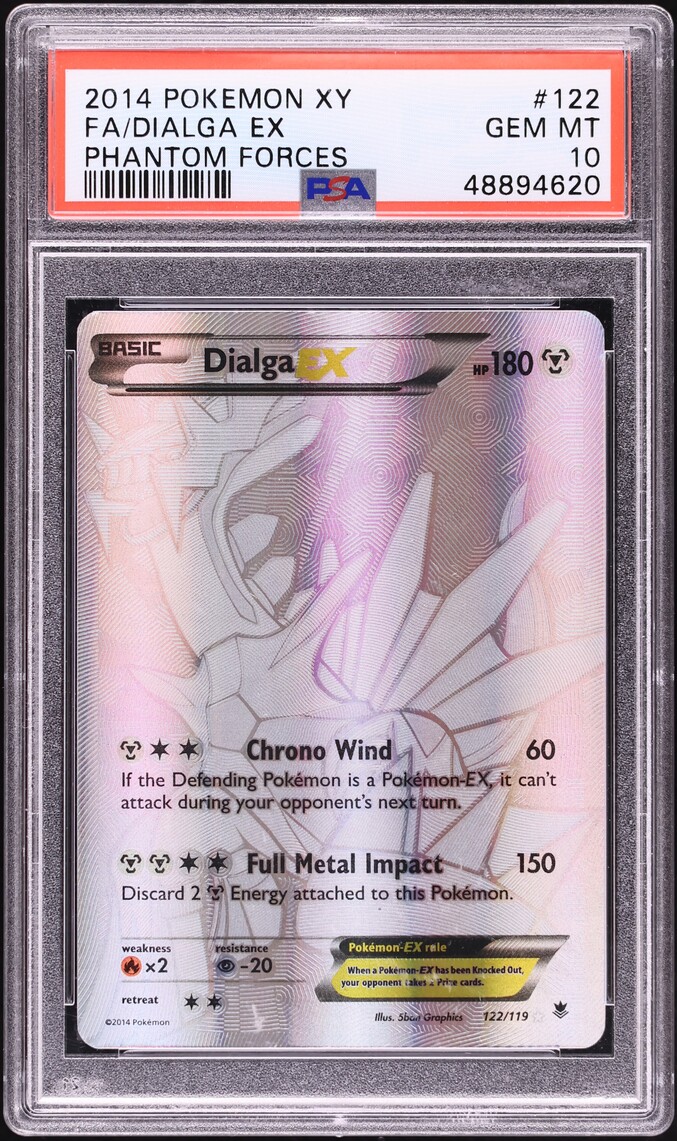 2014 Pokemon XY Phantom Forces Full Art Dialga EX #122 PSA 10 GEM MINT