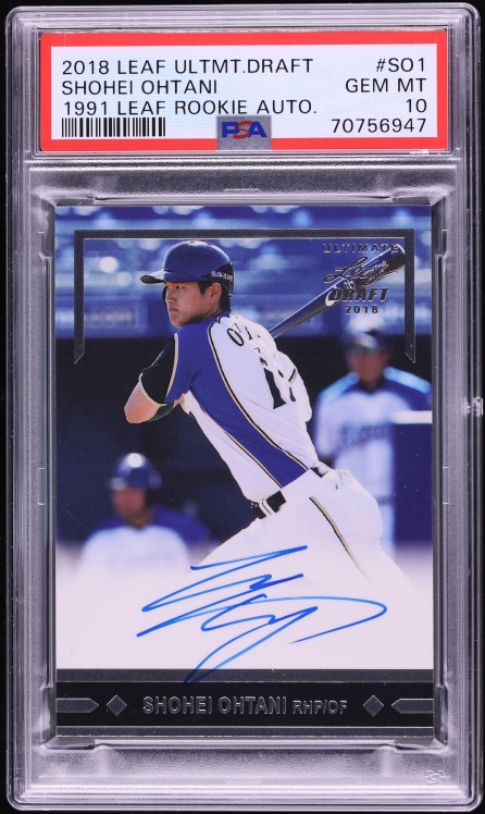 2018 Leaf Ultimate Draft '91 Shohei Ohtani ROOKIE AUTO #GLR-SO1 PSA 10 GEM MINT