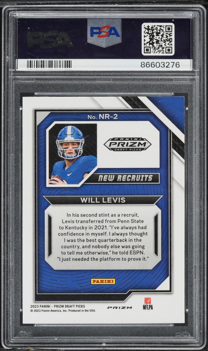 2023 Panini Prizm Draft Picks New Recruits Red Ice Will Levis ROOKIE PSA 10 GEM