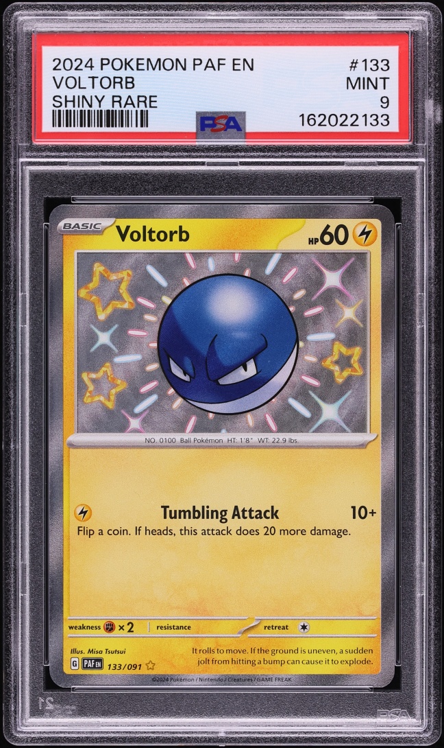 2024 Pokemon Scarlet & Violet Paldean Fates Shiny Voltorb #133 PSA 9 MINT