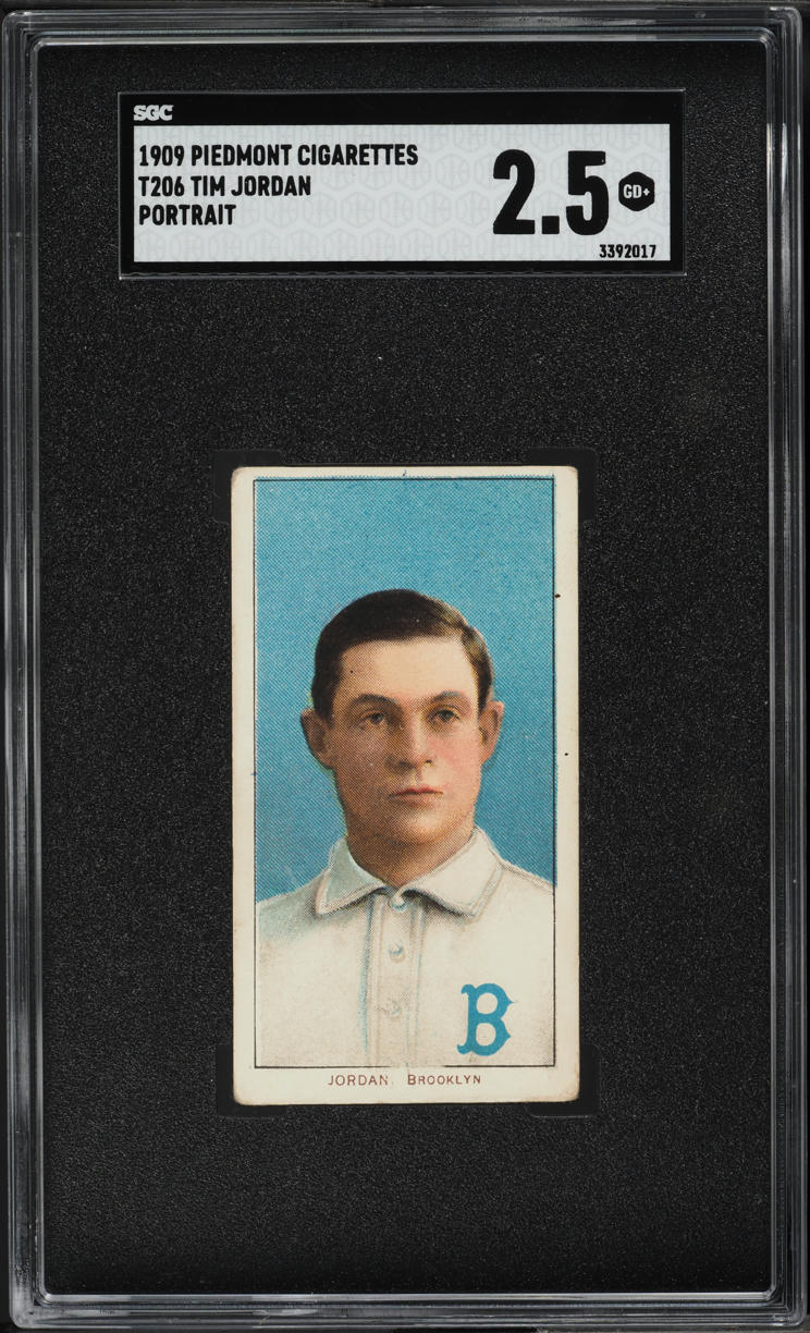1909-11 T206 Tim Jordan PORTRAIT SGC 2.5 GD+