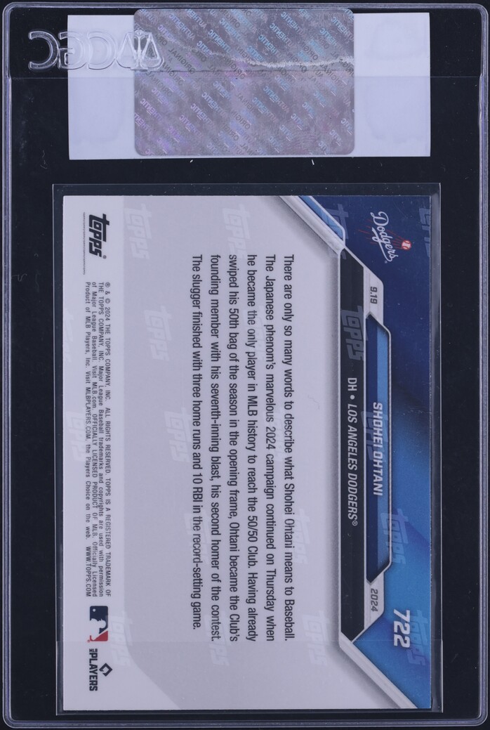 2024 Topps Now Shohei Ohtani #722 CGC AUTH