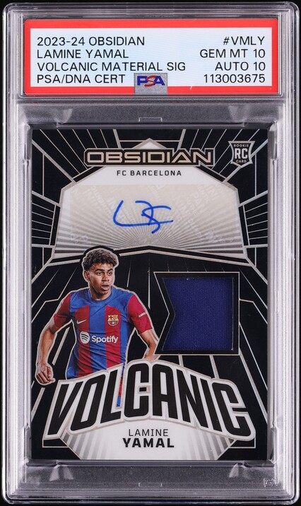 2023 Panini Obsidian Volcanic Lamine Yamal ROOKIE PATCH AUTO DNA 10 /199 #VMLY PSA 10 GEM MINT