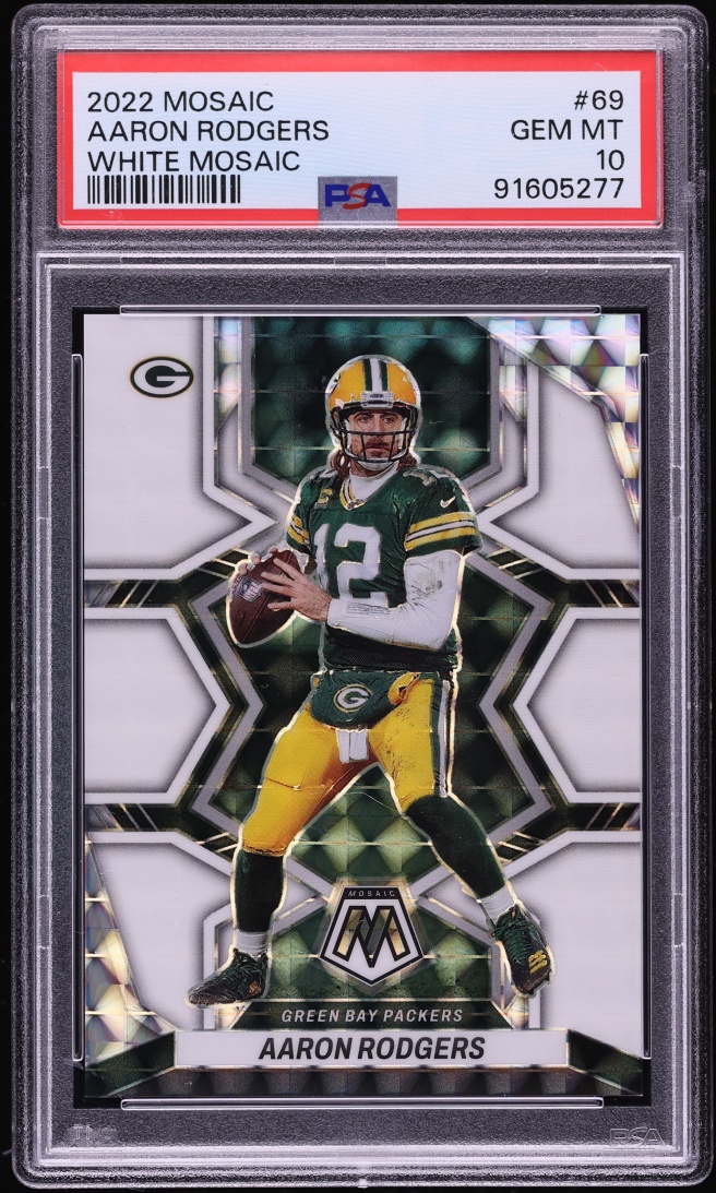 2022 Panini Mosaic White Aaron Rodgers /25 #69 PSA 10 GEM MINT