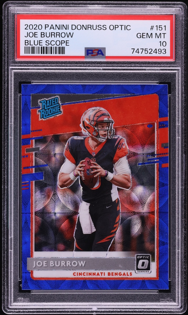 2020 Donruss Optic Blue Scope Joe Burrow ROOKIE #151 PSA 10 GEM MINT