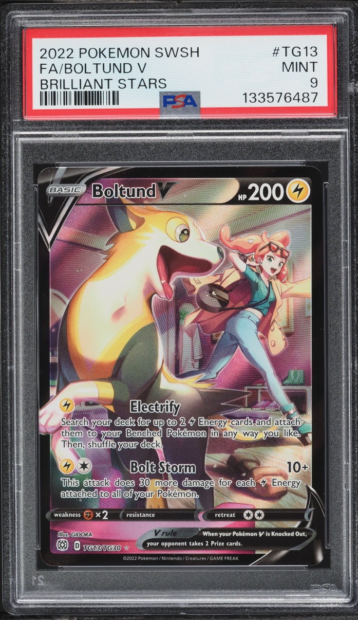 2022 Pokemon Sword & Shield Brilliant Stars CHR Boltund V #TG13 PSA 9 MINT