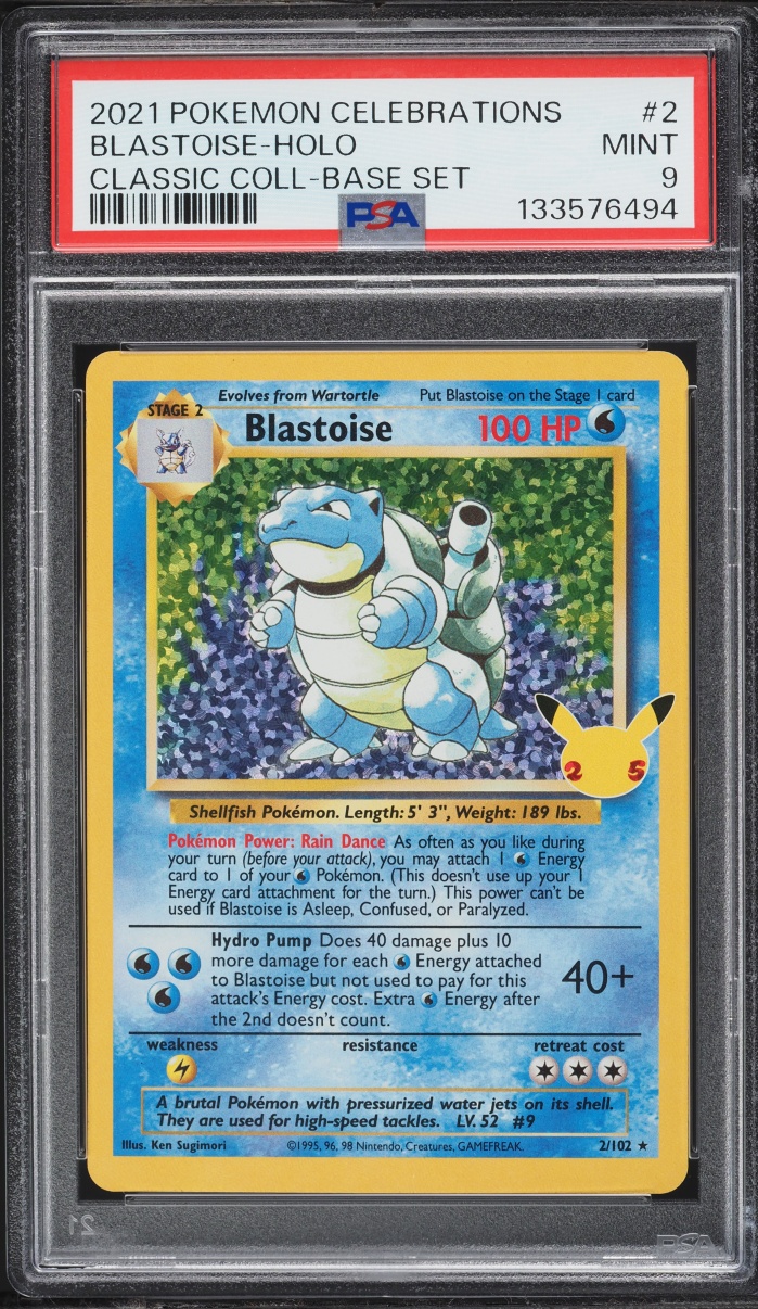 2021 Pokemon Sword & Shield Celebrations Classic Collection Holo Blastoise #2 PSA 9 MINT