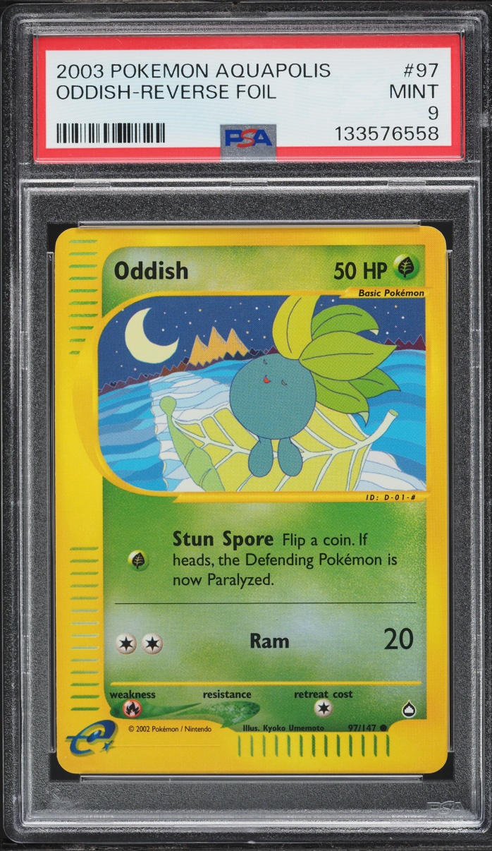 2003 Pokemon Aquapolis Reverse Holo Oddish #97 PSA 9 MINT