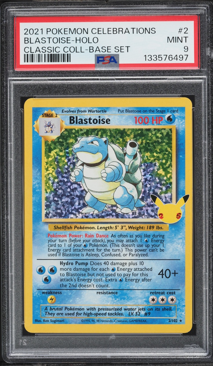 2021 Pokemon Sword & Shield Celebrations Classic Collection Holo Blastoise #2 PSA 9 MINT
