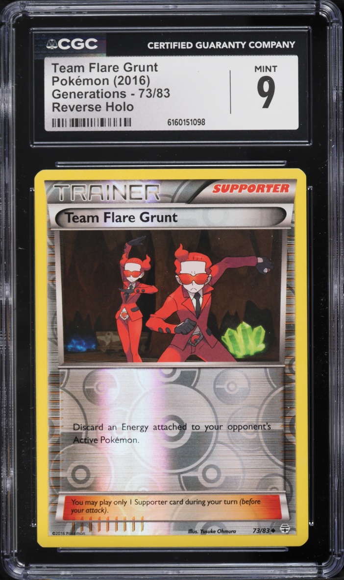 2016 Pokemon Generations Reverse Holo Team Flare Grunt #73 CGC 9 MINT