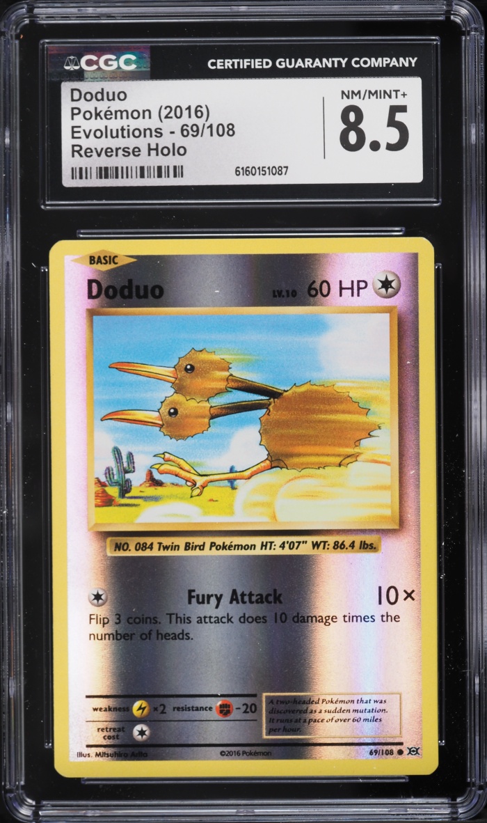 2016 Pokemon XY Evolutions Reverse Holo Doduo #69 CGC 8.5 NM-MT+