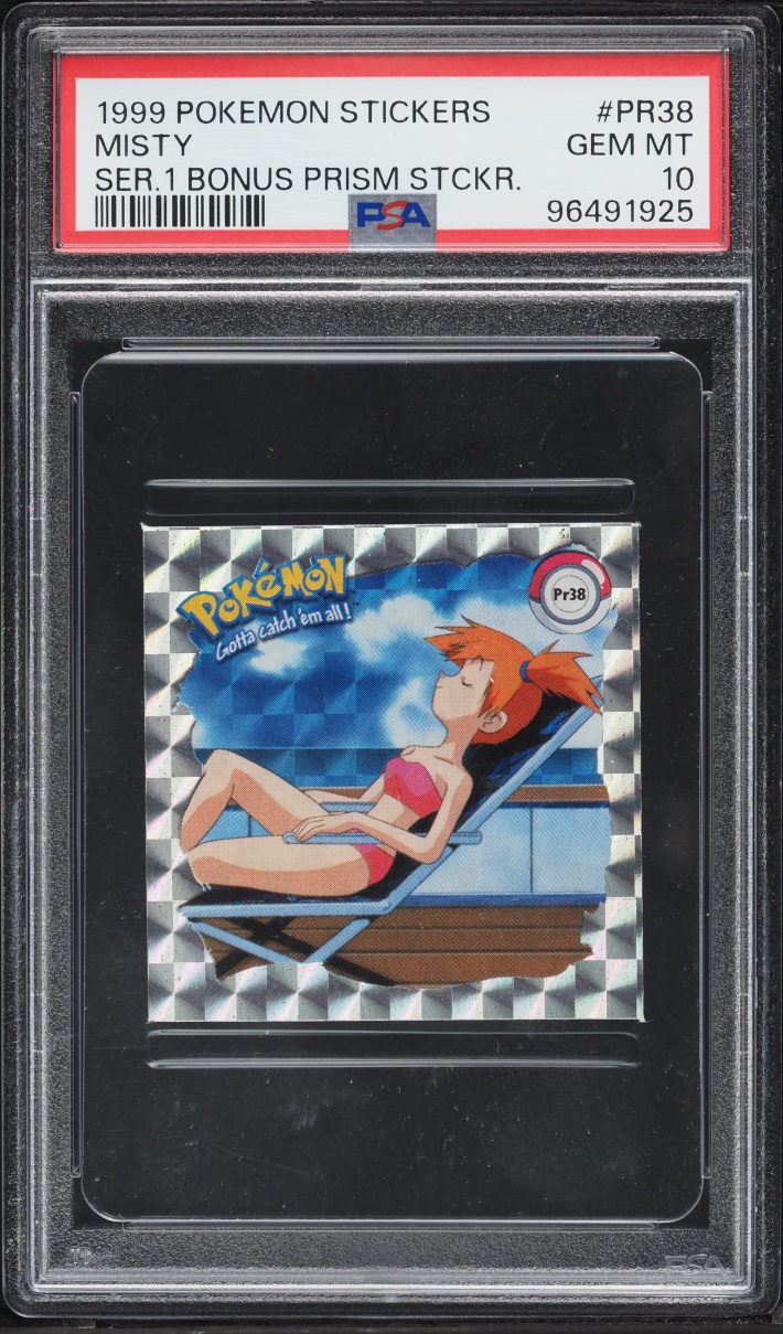 1999 Pokemon Stickers Series 1 Bonus Prism Misty #PR38 PSA 10 GEM MINT