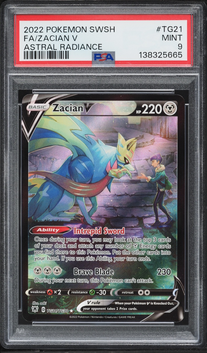 2022 Pokemon Sword & Shield Astral Radiance CHR Zacian V #TG21 PSA 9 MINT