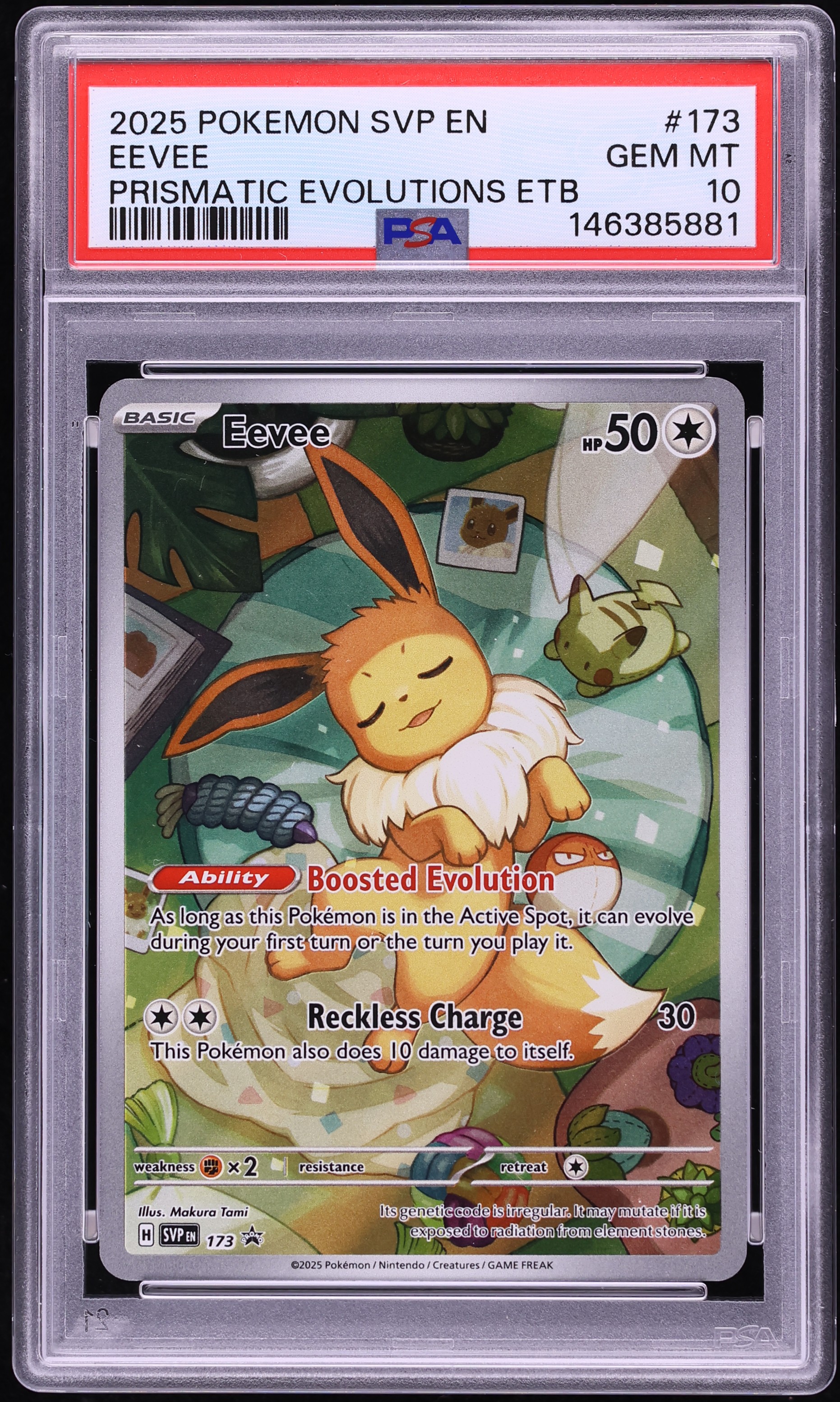 2025 Pokemon Scarlet & Violet Promo Prismatic Evolutions ETB Full Art Eevee #173 PSA 10 GEM