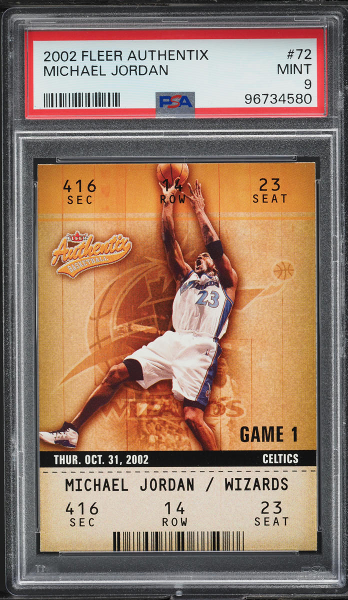 2002 Fleer Authentix Michael Jordan #72 PSA 9 MINT