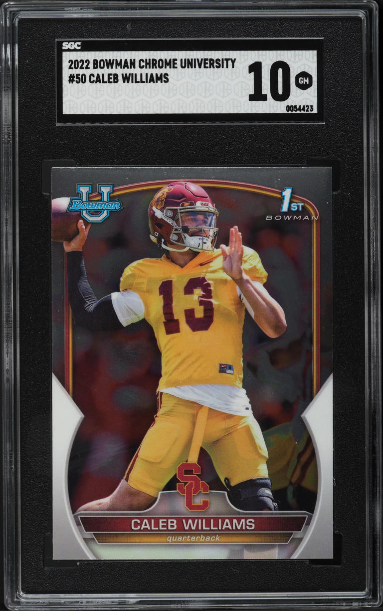 2022 Bowman Chrome University Caleb Williams ROOKIE #50 SGC 10 GEM MINT