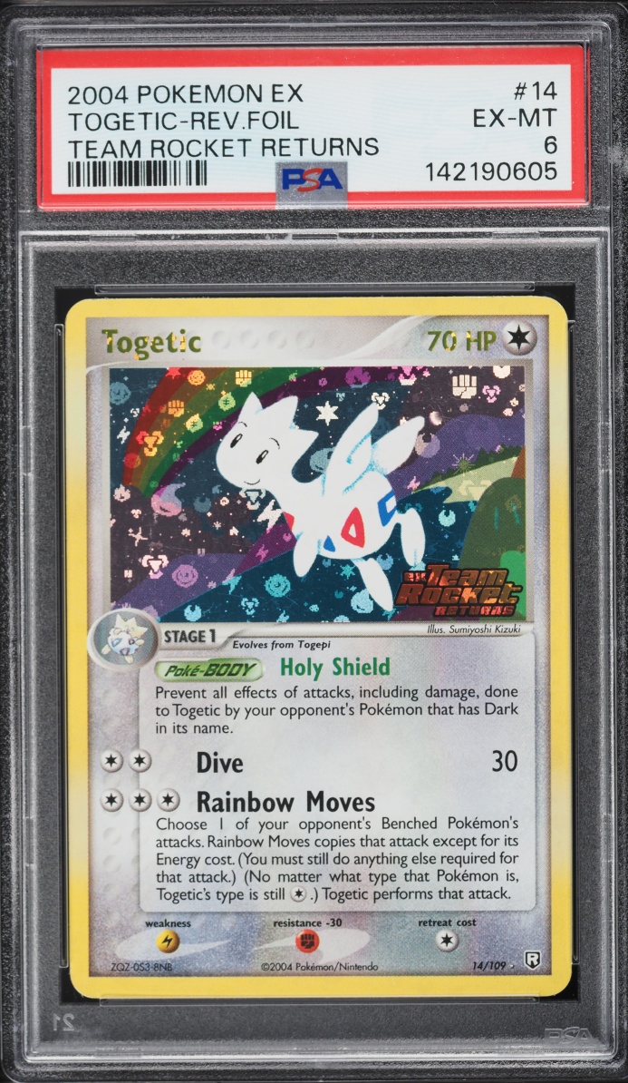 2004 Pokemon EX Team Rocket Returns Reverse Holo Togetic #14 PSA 6 EXMT