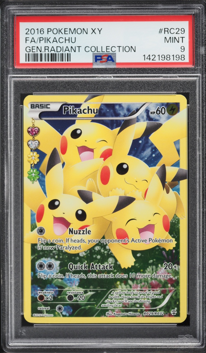 2016 Pokemon XY Generations Radiant Collection Full Art Pikachu #RC29 PSA 9 MINT